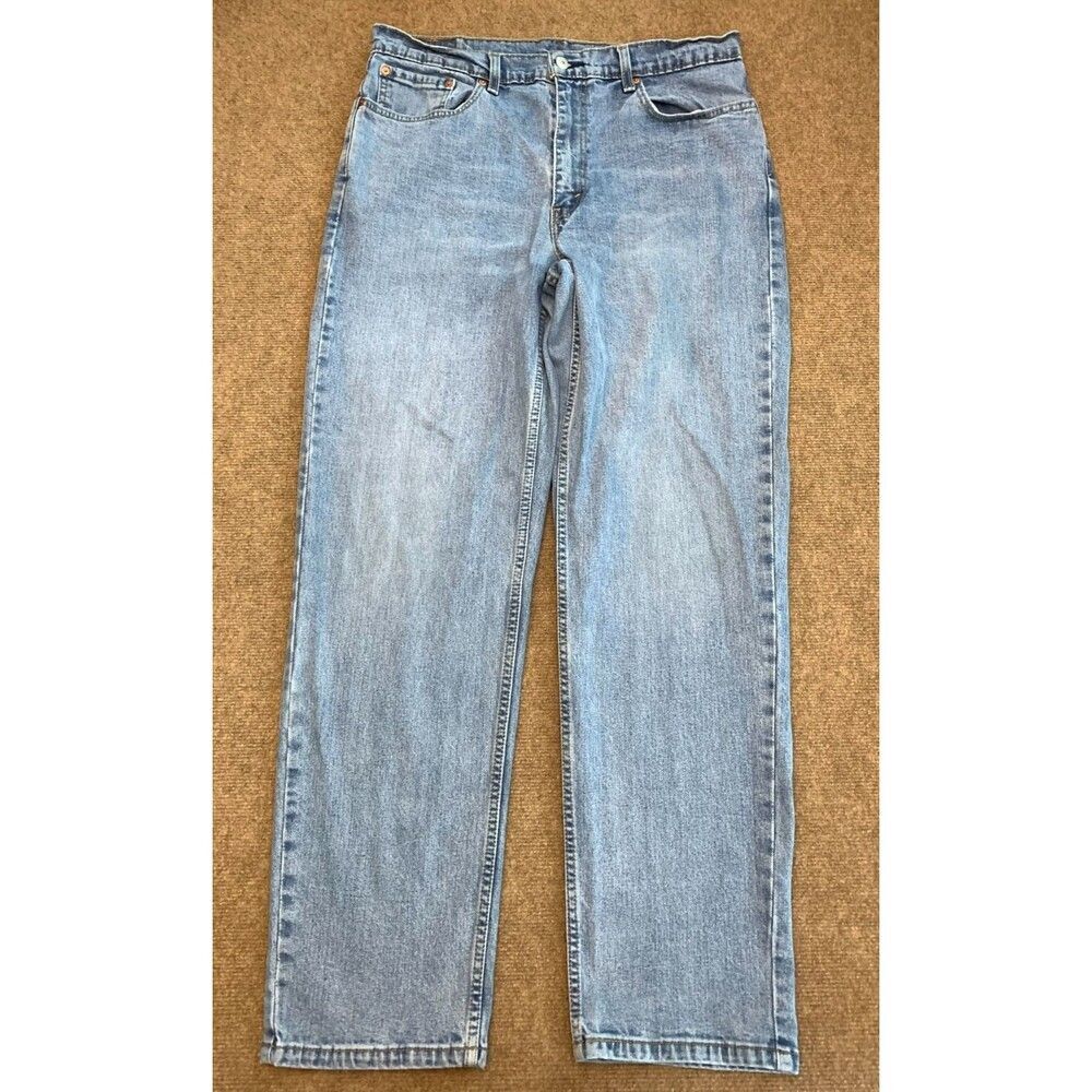 Levis 550 Jeans Mens 36x34 Relaxed Fit Straight Leg Stone Wash Denim